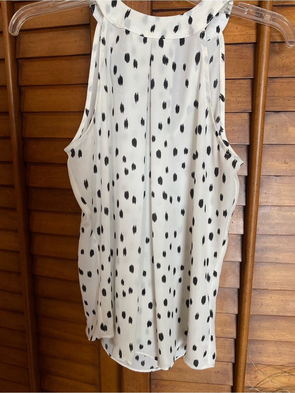 BCX halter, top, black, and white with tie in back